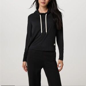 Vuori Halo Essentials Heather Black Hoodie and Essential Wideleg Pants Set